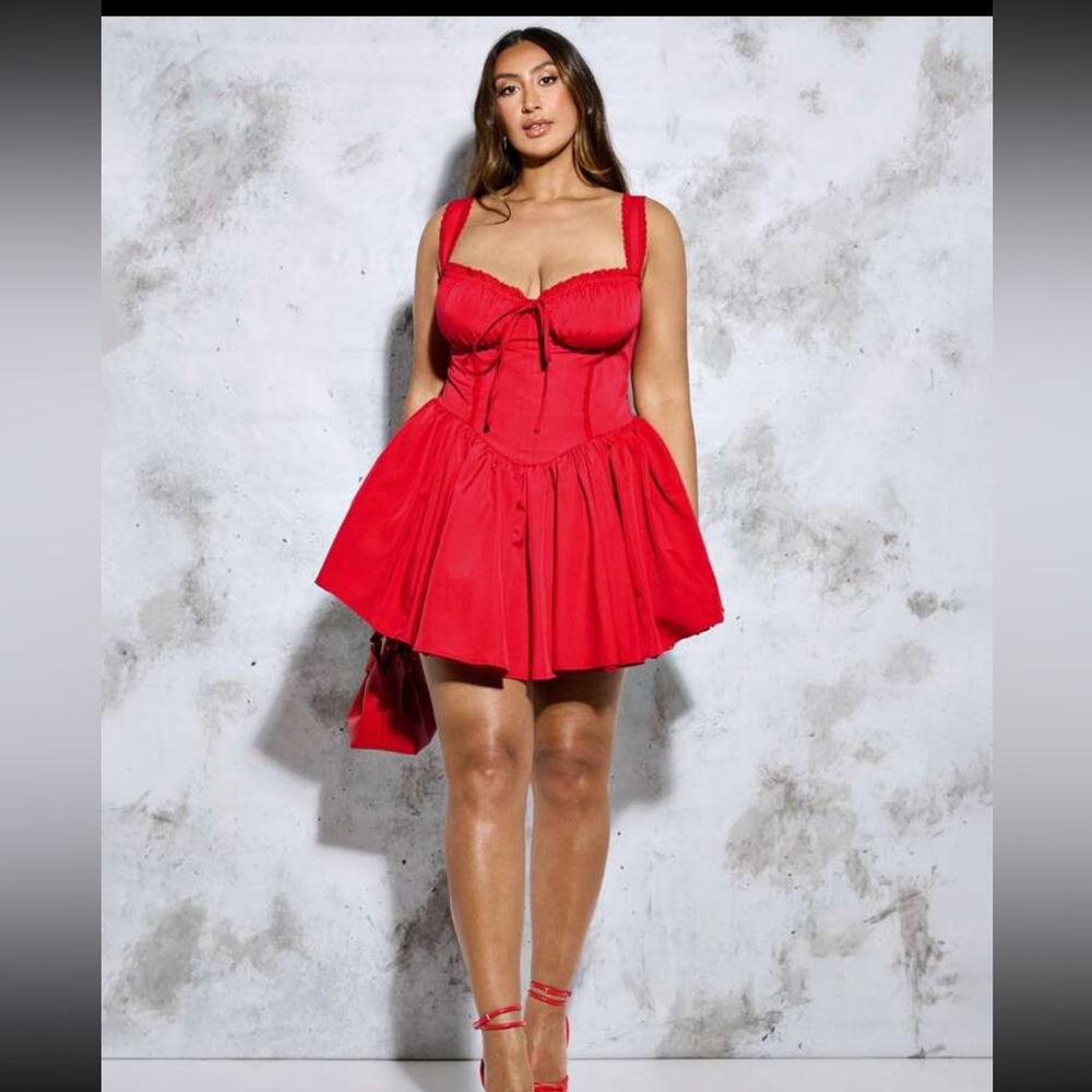 Red mini dress
